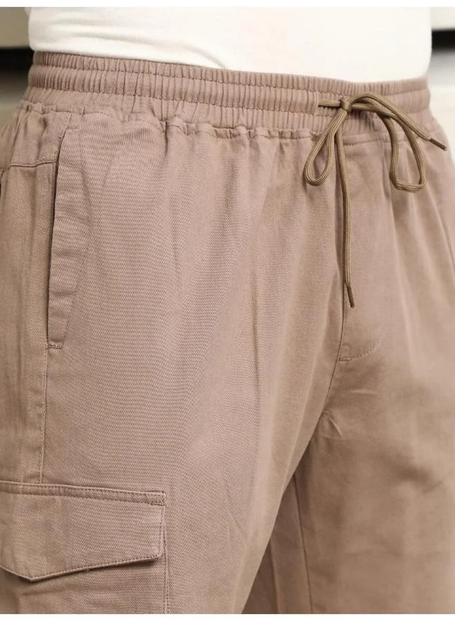 HIGH STAR High Rise Regular Fit Trousers with Cargo Pockets by Styli