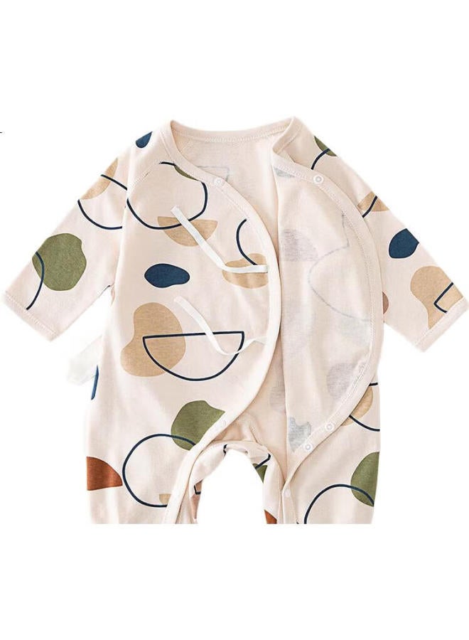 Shu Beiyi Shubeyi Baby Romper Newborn Bodysuit Belly Protection New Autumn Style 0-6 Months Baby Butterfly Clothes Grey White 59Cm - Image 1