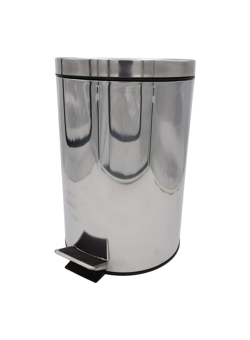 Ideal Pack Stainless Steel Dustbin with Lid – 12 Liters | Compact, Rust-Resistant Waste Bin for Bathroom, Kitchen, or Office | Hygienic & Modern Design - Image 1