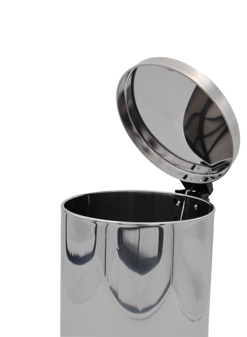 Ideal Pack Stainless Steel Dustbin with Lid – 12 Liters | Compact, Rust-Resistant Waste Bin for Bathroom, Kitchen, or Office | Hygienic & Modern Design - Image 3