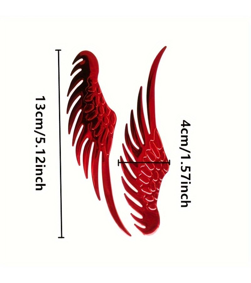 Pvc Red Big Wings 3d Stereo Car Stickers Soft Rubber Auto Accessories - Image 2