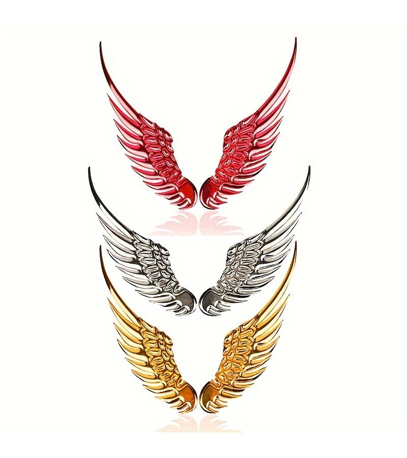 Pvc Red Big Wings 3d Stereo Car Stickers Soft Rubber Auto Accessories - Image 4
