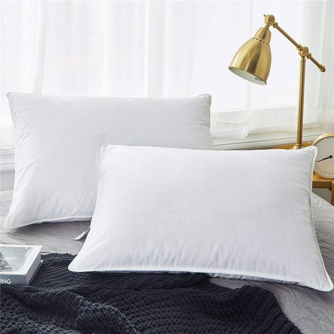 100 PURE DUCK DOWN GOOSE PILLOWS 20X36 INCHES 5 YEARS WARRANTY FOR NOT BEING COMPRESSED MADE IN INDIA