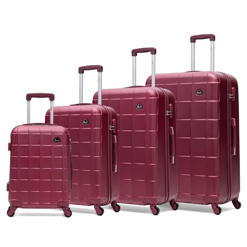SENATOR Hard Case Travel Bag Trolley Luggage Set of 4 ABS Lightweight Suitcase with 4 Spinner Wheels,  A207, Burgundy - Image 1