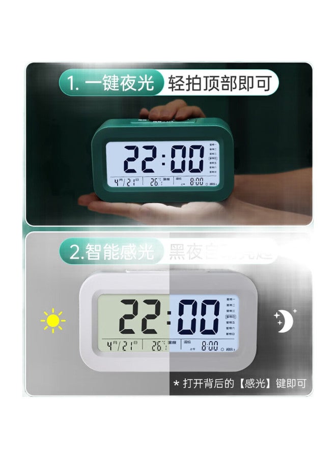 Cat Prince Maotaizi Smart Alarm Clock For Students New Model, Multifunctional Desktop Electronic Clock For Boys And Girls, Time Management Tool For Children, Lazy Bedside Clock, Rechargeable Green - Image 1