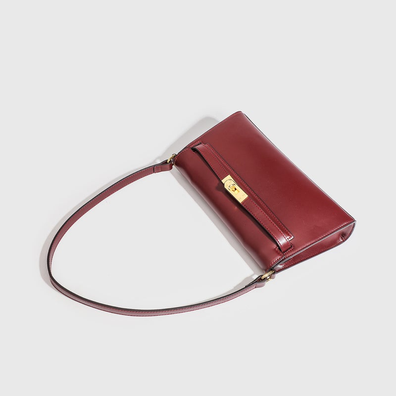 Niche Underarm Kelly Bag Genuine Leather Women'S Bag Fashion High-End Sense Shoulder Crossbody Baguette Bag - Image 5