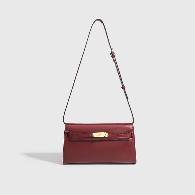 Niche Underarm Kelly Bag Genuine Leather Women'S Bag Fashion High-End Sense Shoulder Crossbody Baguette Bag - Image 2