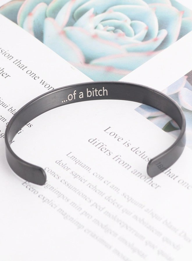 MIFYNN Be Kind of A Bitch Bracelet Stainless Steel Cuff Bracelet Inspirational Friendship Bracelet Be Kind... of A Bitch Bracelet for Women (black) - Image 3