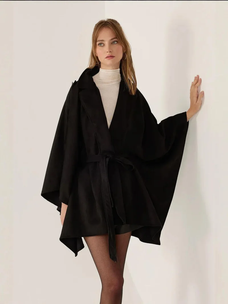 زوبعة معطف بحزام كبير الحجم