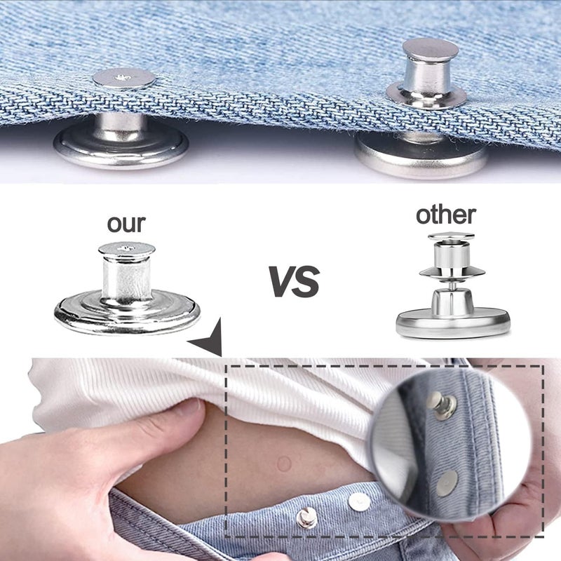 Generic Detachable Jeans Buttons, 20 PCs Set, Instant Pants Waist Button, Jean Buttons Replacement Kit with Rivet