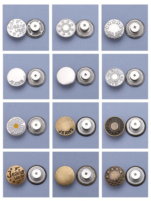 Generic Detachable Jeans Buttons, 20 PCs Set, Instant Pants Waist Button, Jean Buttons Replacement Kit with Rivet