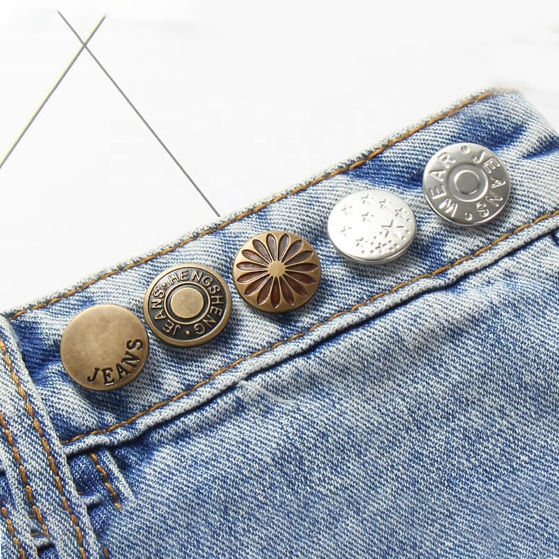Generic Detachable Jeans Buttons, 20 PCs Set, Instant Pants Waist Button, Jean Buttons Replacement Kit with Rivet