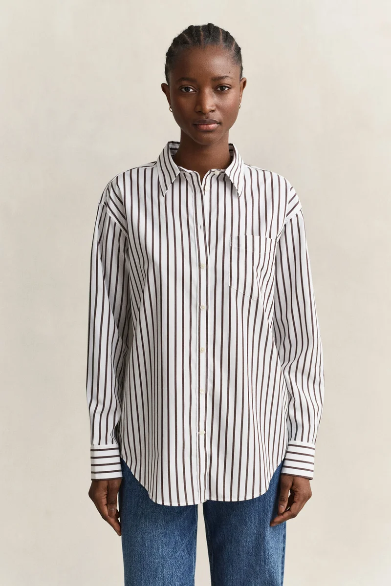 Gant  Relaxed Classic Poplin Striped Shirt for Women | Best Price UAE