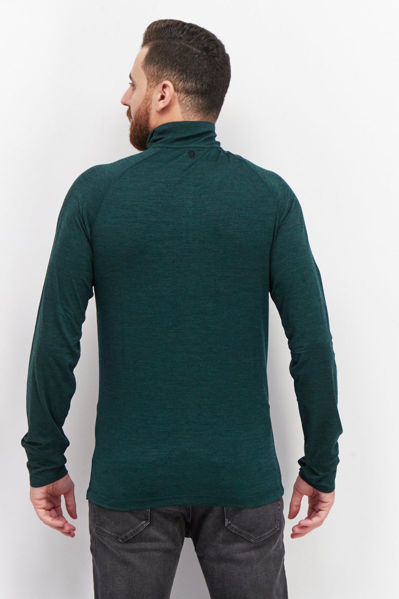 Gaiam Men Sportswear FIT 1/4 Zip Long Sleeve Training T Shirt, Sage Green - Image 3