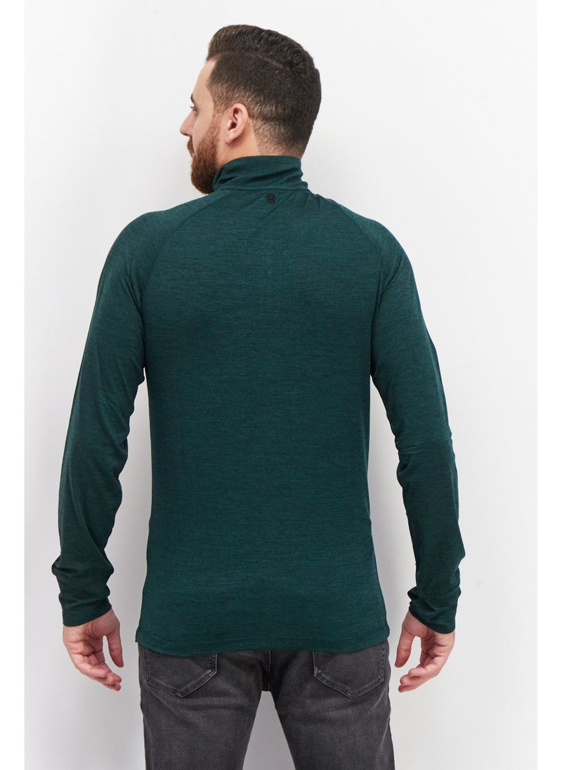 Gaiam Men Sportswear FIT 1/4 Zip Long Sleeve Training T Shirt, Sage Green - Image 5