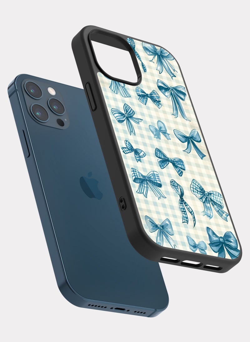 بكسلات كفر ايفون 12 برو ماكس نمط فيونكه ازرق - Image 2