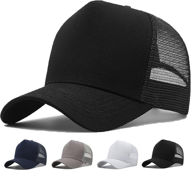 MUNULA Oversize XXL Mesh Trucker Hat Big Head Hats for Men High Crown Baseball Cap Breathable Dad Hat Adjustable 23.6"-25.6" - Image 1