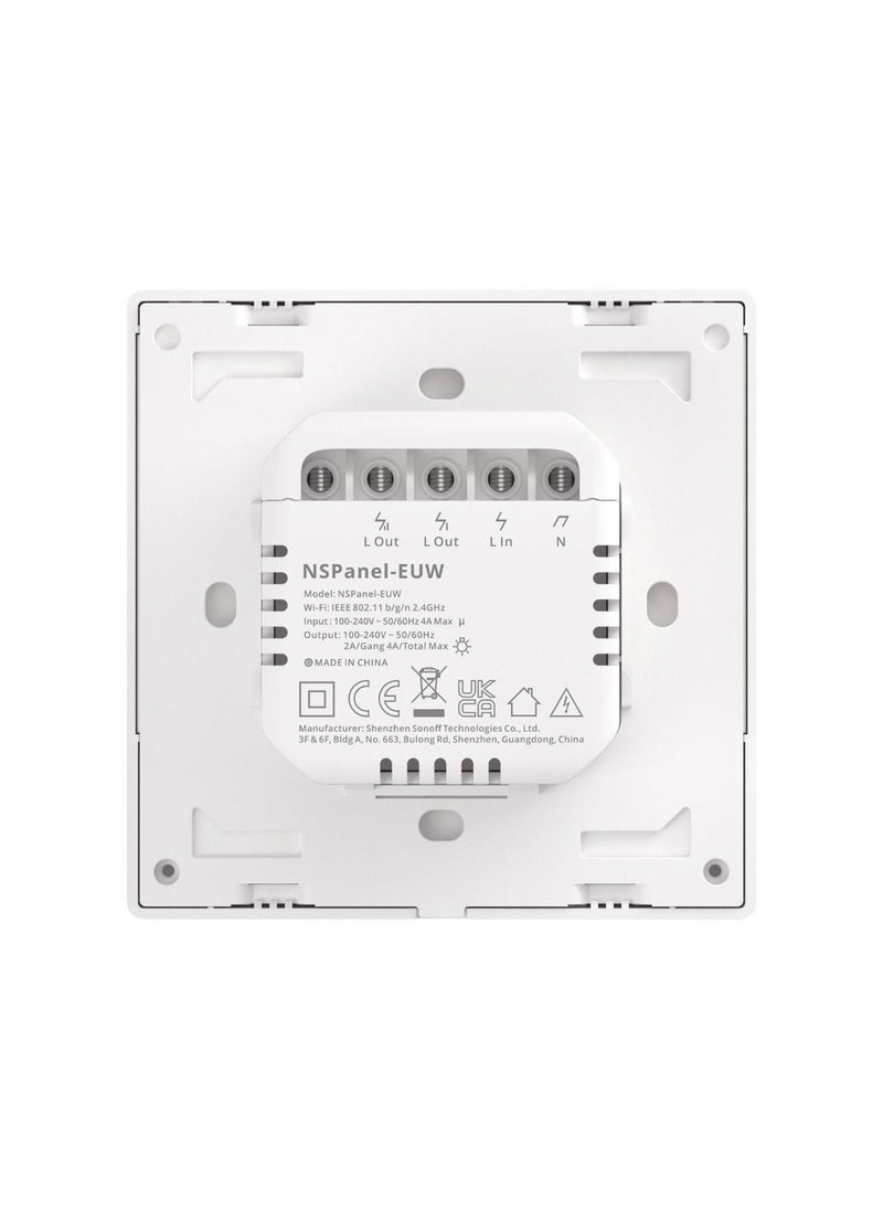 Sonoff NSPanel-EUW 2 Gang Smart Wifi Wall Switch With LED Panel 3.5-inch TFT Screen 480x320px Resolution Integrated HMI Panel All in One Controller White