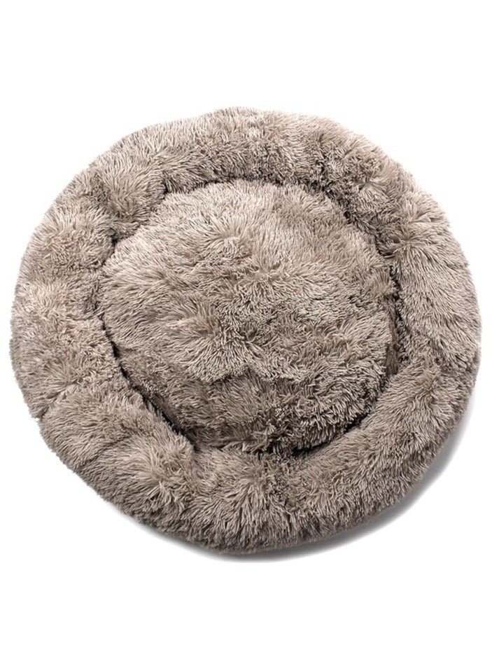 مورو مورو سرير كلاب مخملي تقويمي مع فراء ناعم وقاعدة بلاستيكية - عش مريح وقابل للغسل للحيوانات الأليفة - Image 3