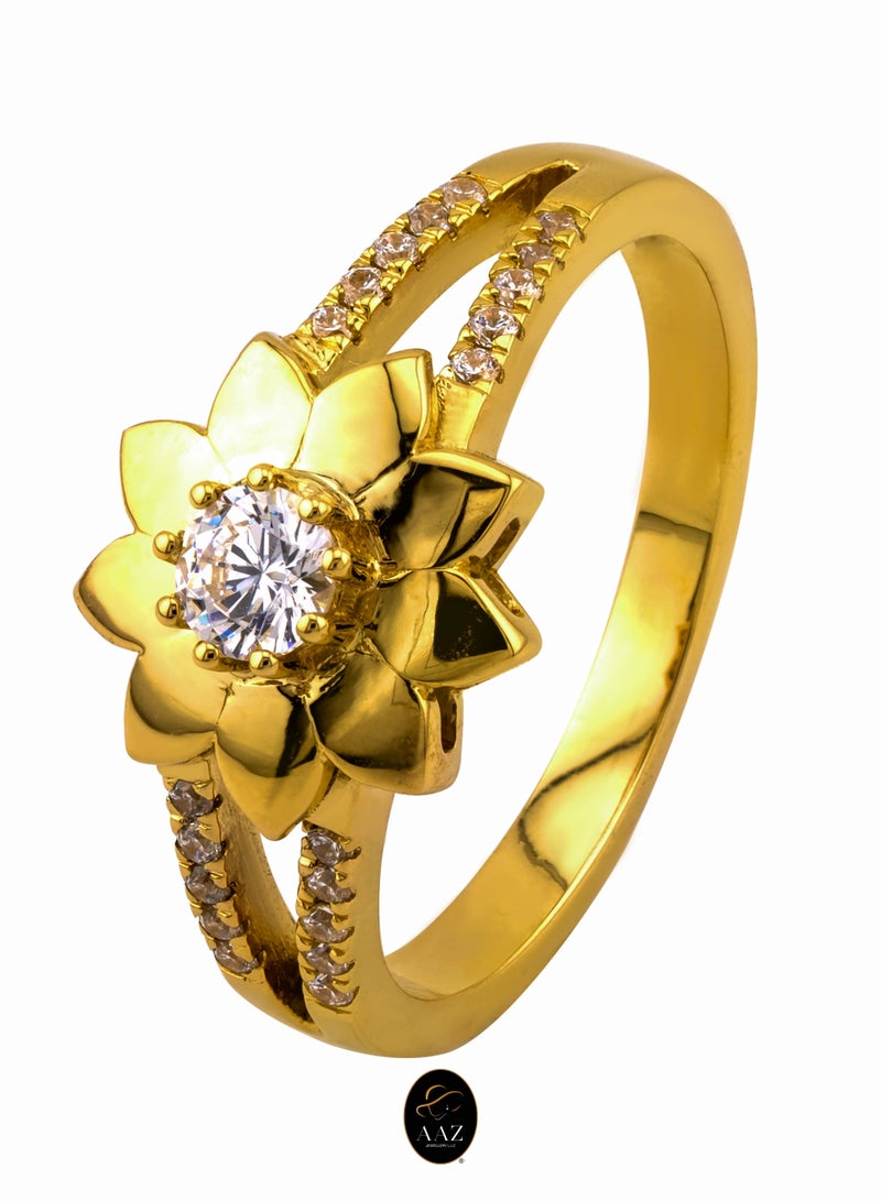 AAZ Jewellery L.L.C Elegant Flower 18K Gold Ring - Image 1