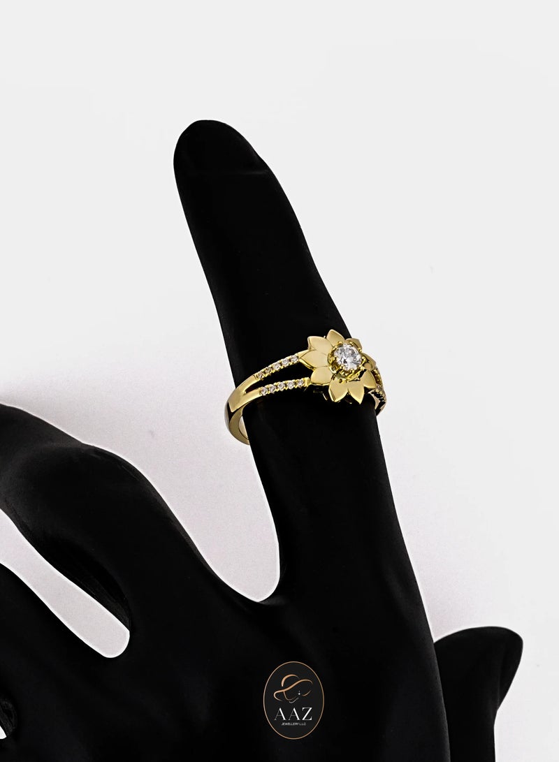 AAZ Jewellery L.L.C Elegant Flower 18K Gold Ring - Image 3