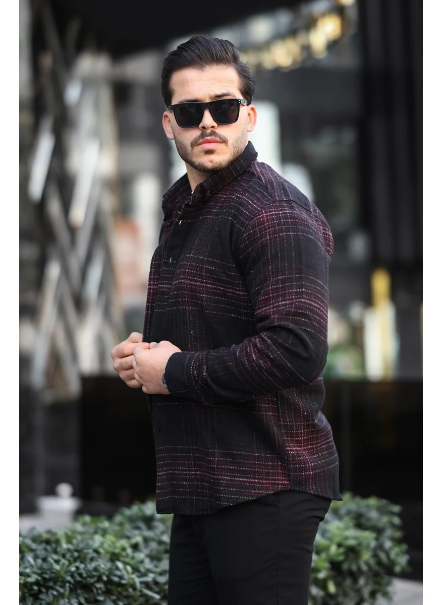 ميرون Black Striped Regular Fit Lumberjack Shirt - 2448