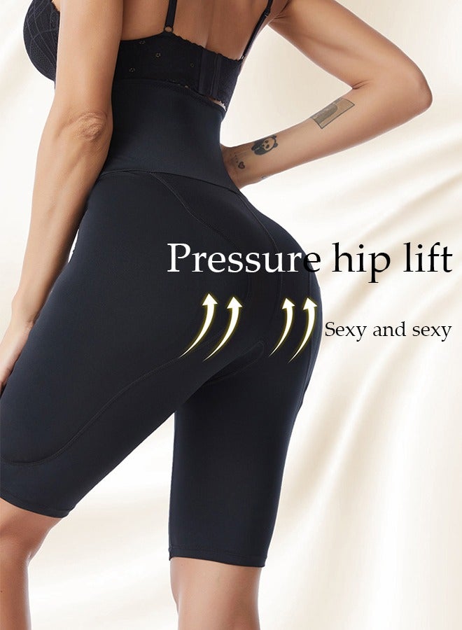 DUNISO Women's high waisted shapewear shorts，tummy control shorts with sponge pad for abdominal control, breathable and soft, suitable for postpartum shapewear or daily wear, black, size M - Image 5