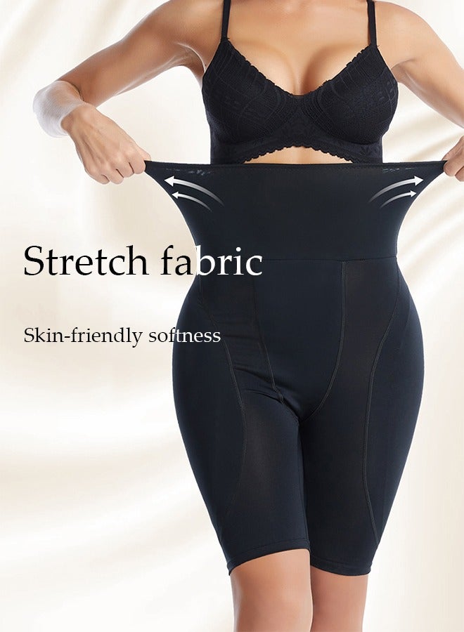 DUNISO Women's high waisted shapewear shorts，tummy control shorts with sponge pad for abdominal control, breathable and soft, suitable for postpartum shapewear or daily wear, black, size M - Image 4