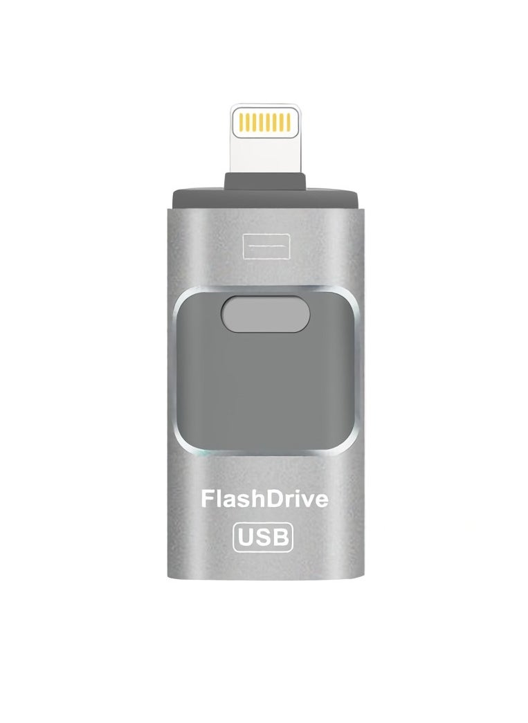 AROAQ 512GB USB Flash Drive, Shock Proof Durable External USB Flash Drive, Safe And Stable USB Memory Stick, Convenient And Fast I-flash Drive for iphone, (512GB Silver Gray)  - Image 1