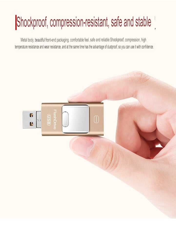 AROAQ 512GB USB Flash Drive, Shock Proof Durable External USB Flash Drive, Safe And Stable USB Memory Stick, Convenient And Fast I-flash Drive for iphone, (512GB Silver Gray)  - Image 4