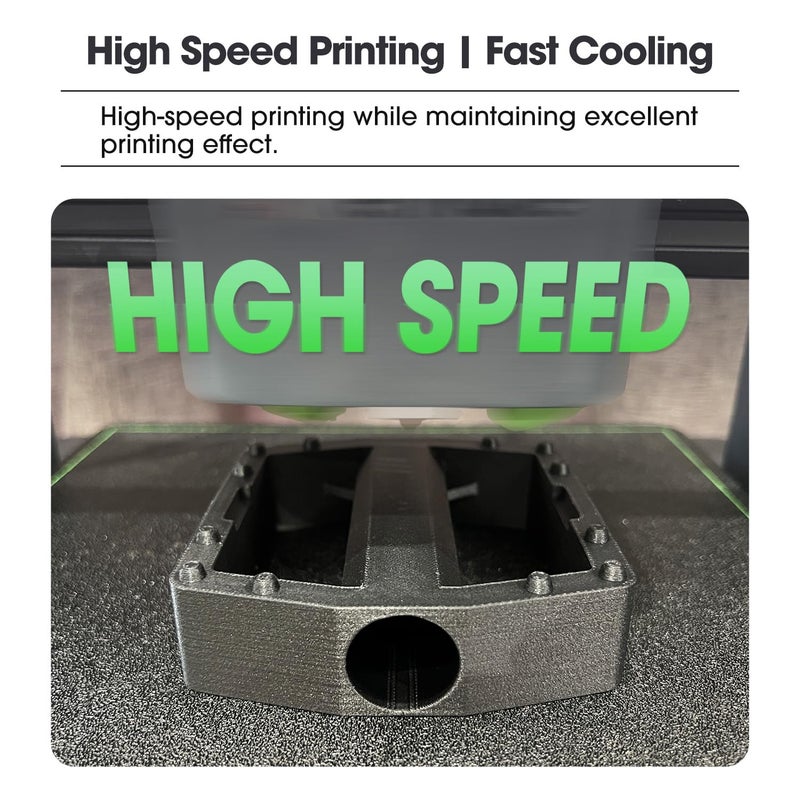 eSUN Carbon Fiber PLA Filament 1.75mm, Matte Texture 3D Printer Filament Carbon Fiber Reinforced PLA for Fast Printing, 1KG Spool (2.2 LBS) 3D Printing Filament for 3D Printers, Black - Image 4