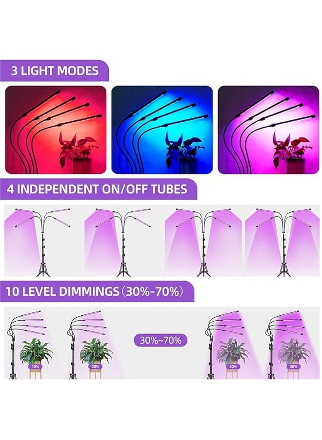 HOOKOR Grow Lights for Indoor Plants,Red Blue White Full Spectrum Plant Light with 15-60 Adjustable Tripod Stand,Indoor Grow Lamp with Remote Control and Auto On/Off Timer Function - Image 2