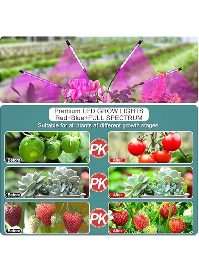 HOOKOR Grow Lights for Indoor Plants,Red Blue White Full Spectrum Plant Light with 15-60 Adjustable Tripod Stand,Indoor Grow Lamp with Remote Control and Auto On/Off Timer Function - Image 5