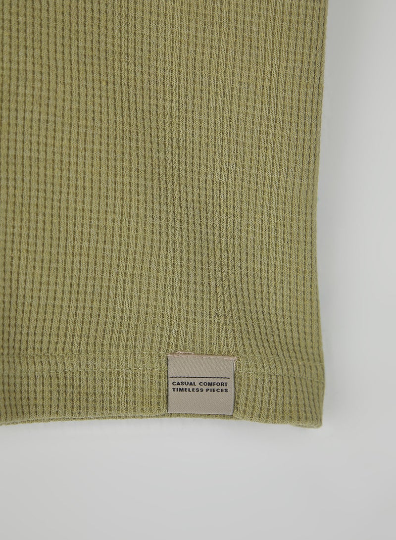 trendyol Mint Oversize/Wide Cut Color Block Textured T-Shirt Tmnss25Ts00065 - Image 5