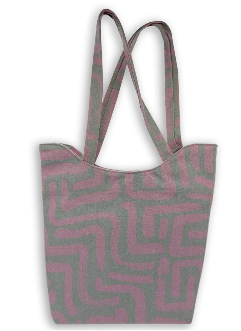 Gharibo Bags - casual printed linen tote bag W230001C - Image 1