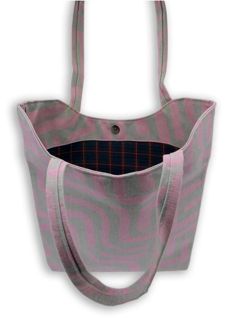 Gharibo Bags - casual printed linen tote bag W230001C - Image 1