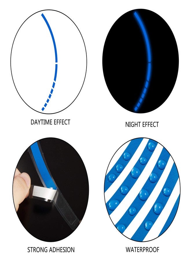 Allure Auto® 16" Reflective Wheel Rim Stripe Decal for Motorcycle Car Cycling Bike Bicycle Night Reflective Safety Decoration Stripe Rim Reflective Stickers DIY (Black) for Tata Harrier - Image 3