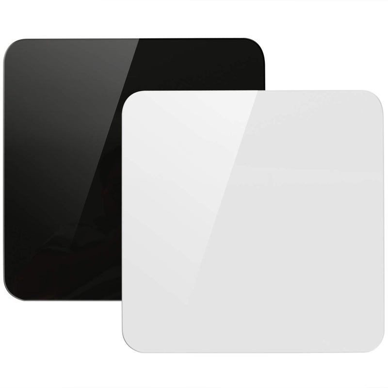 KINJOEK KINJOEK 12 x 12 Inch Acrylic White & Black Reflective Display Table Riser Backdrops for Professional Product Photography, 30 x 30 cm Background Boards for Product Table Top Photography Shooting  - Image 1