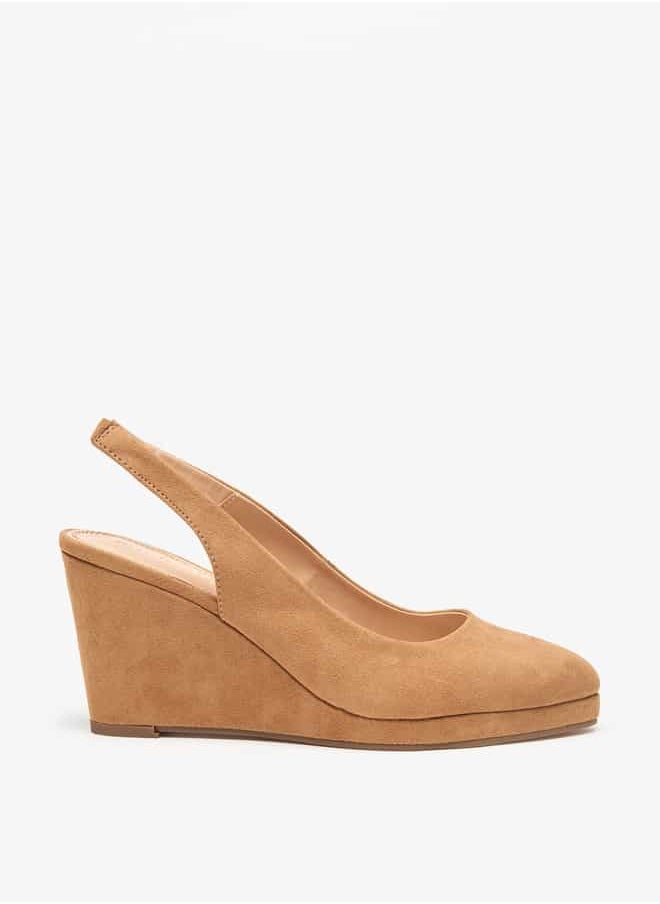 Celeste Women's Solid Slip-On Pump Shoes with Wedge Heels  - Image 3