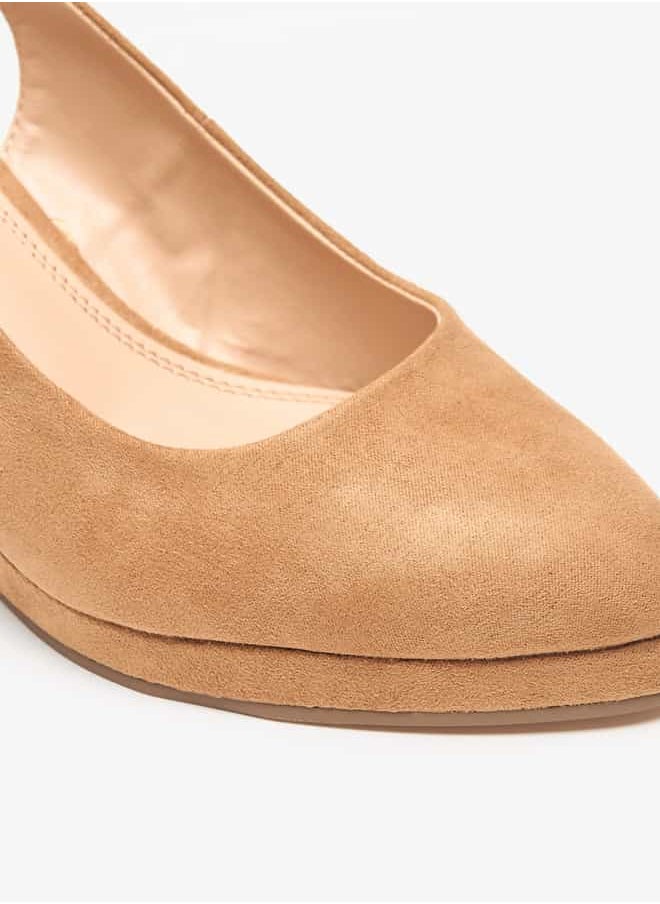 Celeste Women's Solid Slip-On Pump Shoes with Wedge Heels  - Image 5