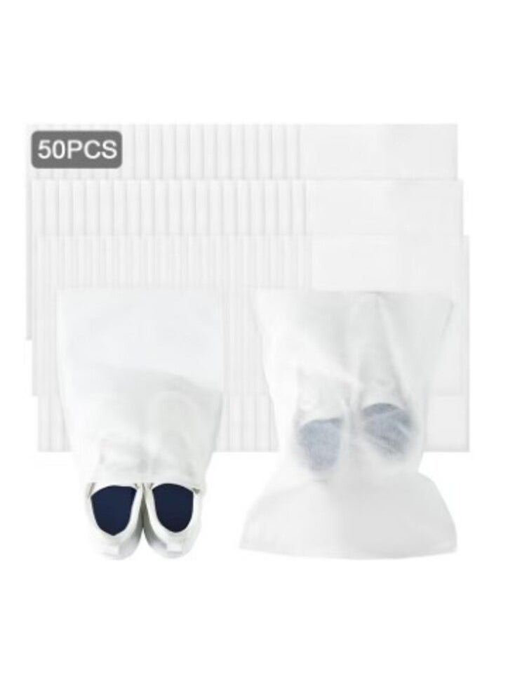 MIRFA 50Pcs Travel Non Woven Fabric Drawstring Storage Bags for Shoes and Purses  - Image 1