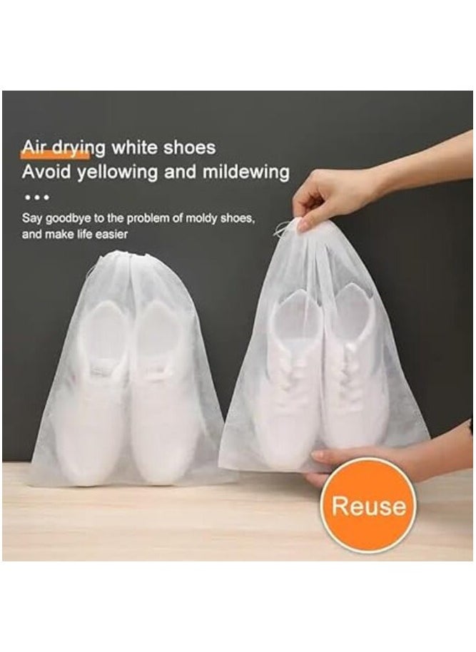 MIRFA 50Pcs Travel Non Woven Fabric Drawstring Storage Bags for Shoes and Purses  - Image 3