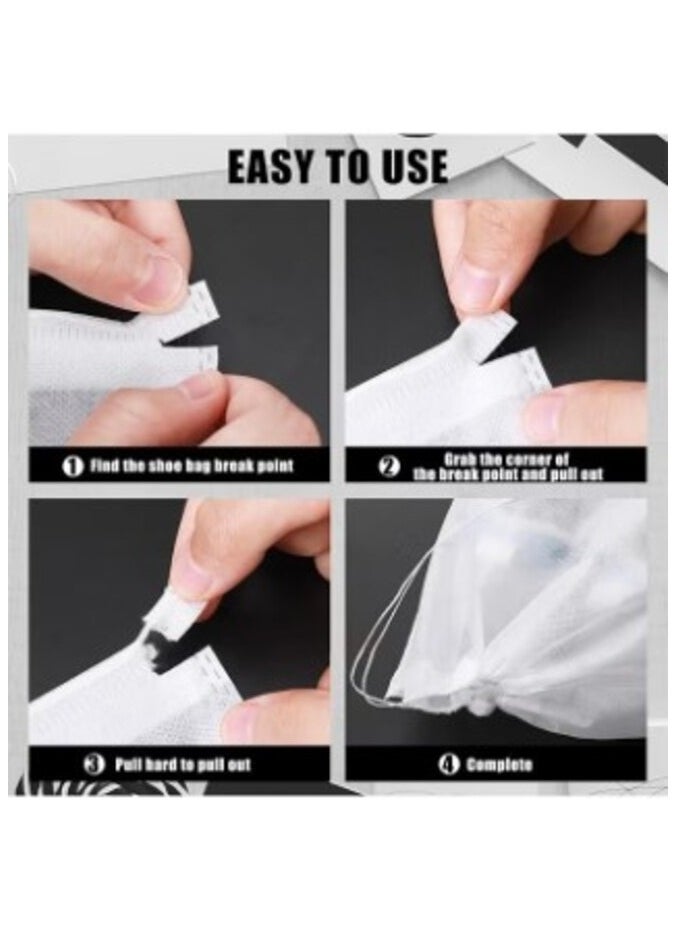 MIRFA 50Pcs Travel Non Woven Fabric Drawstring Storage Bags for Shoes and Purses  - Image 2