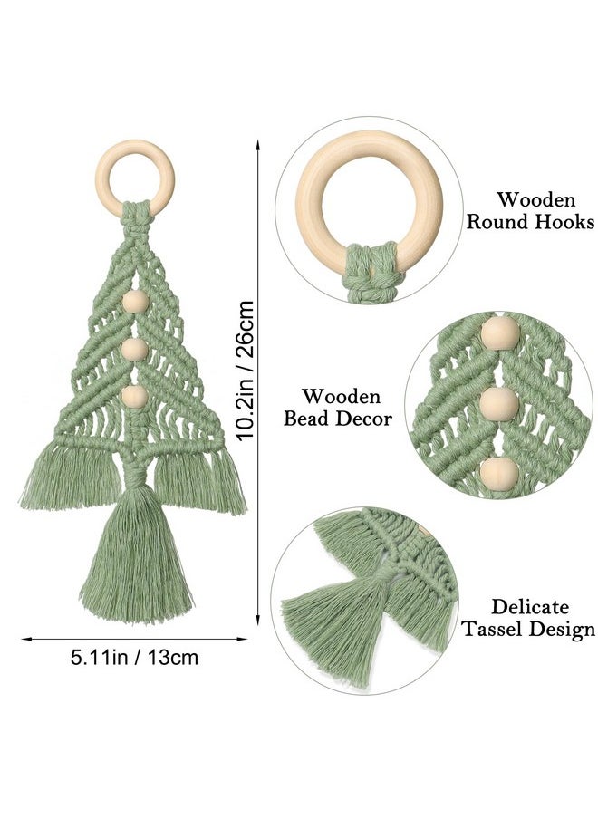 Dremisland - Christmas Tree Decoration 3 Set Macrame Christmas Tree Decorative Hanging Ornaments Assembled Macrame Kits Boho Wall Hanging Decor For Christmas Tree Winter New Year Party Supplies - Image 1