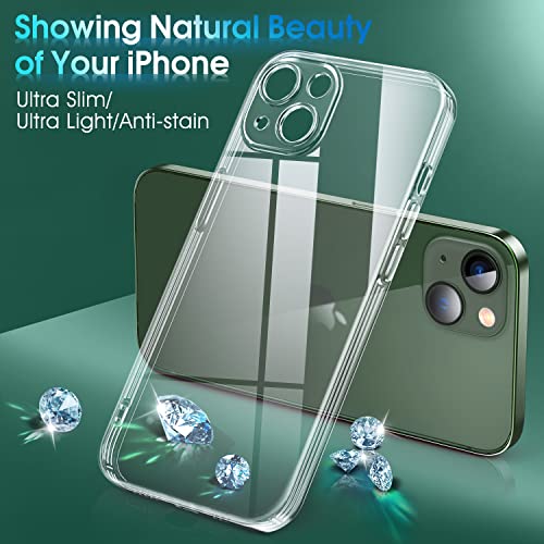 Supdeal Crystal Clear Case for iPhone 13, [Not Yellowing] [Camera Protection] [Military Grade Drop Tested] Transparent Shockproof Protective Soft Silicone Slim Cover, 6.1 inch, Transparent - Image 2
