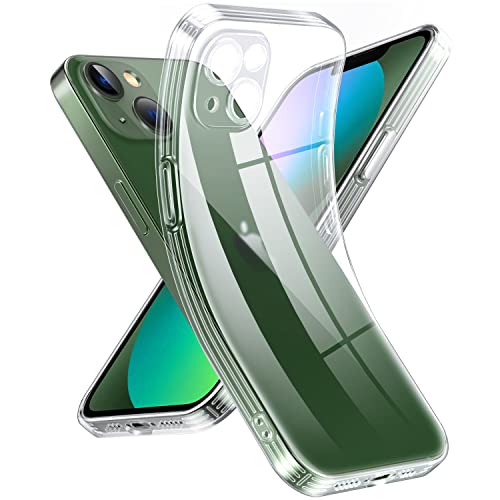 Supdeal Crystal Clear Case for iPhone 13, [Not Yellowing] [Camera Protection] [Military Grade Drop Tested] Transparent Shockproof Protective Soft Silicone Slim Cover, 6.1 inch, Transparent - Image 1