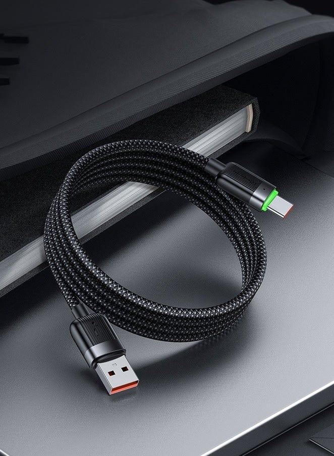 Mcdodo Magnetic Self-Winding USB-A to USB-C Cable 6A 1.2m – Fast Charging Type-C Data Sync Cable for Android Phones, Samsung Galaxy, Power Bank, Tablet – Black - Image 3