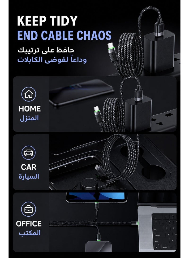 Mcdodo Magnetic Self-Winding USB-A to USB-C Cable 6A 1.2m – Fast Charging Type-C Data Sync Cable for Android Phones, Samsung Galaxy, Power Bank, Tablet – Black - Image 5
