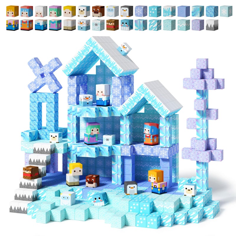 GobiDex 100PCS Magnetic Blocks Magnet Building Toys Princess Castle Toys for Girls Upgraded STEM Sensory Birthday Gift for Kids Age 3 Years Old - Image 2