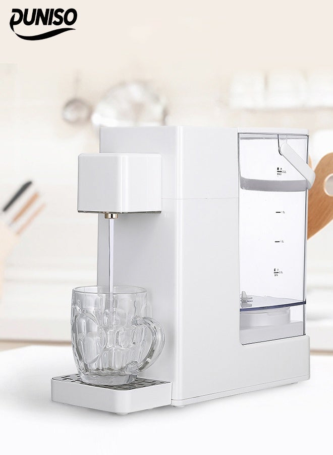 DUNISO Instant Hot Water Dispenser，Desktop Electric Water Dispenser，Quick Heating，Portable，5-kind Temperature Control， for Home Kitchen Offices Dorm，White  - Image 1